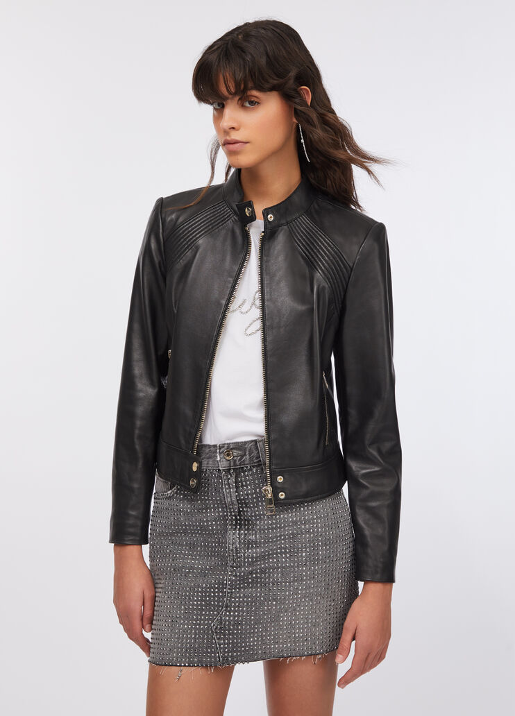 Bikerjacke aus Leder Schwarz Liu Jo - large image number 0