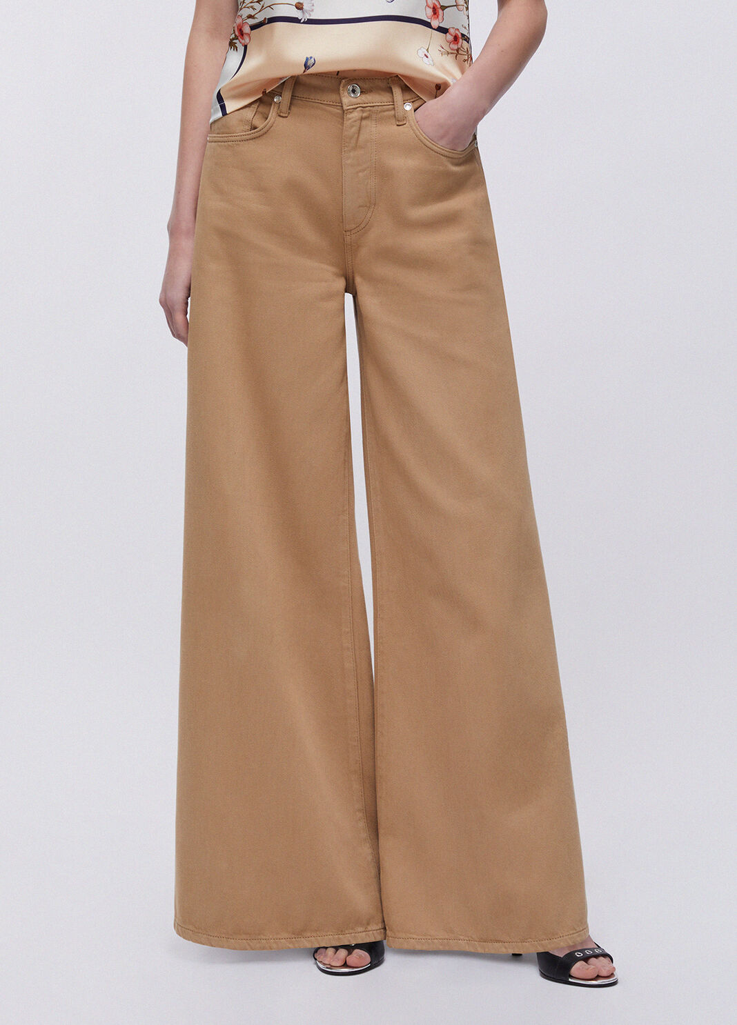 Super-Flare-Hose mit hohem Bund hellbeige Liu Jo - large image number 0