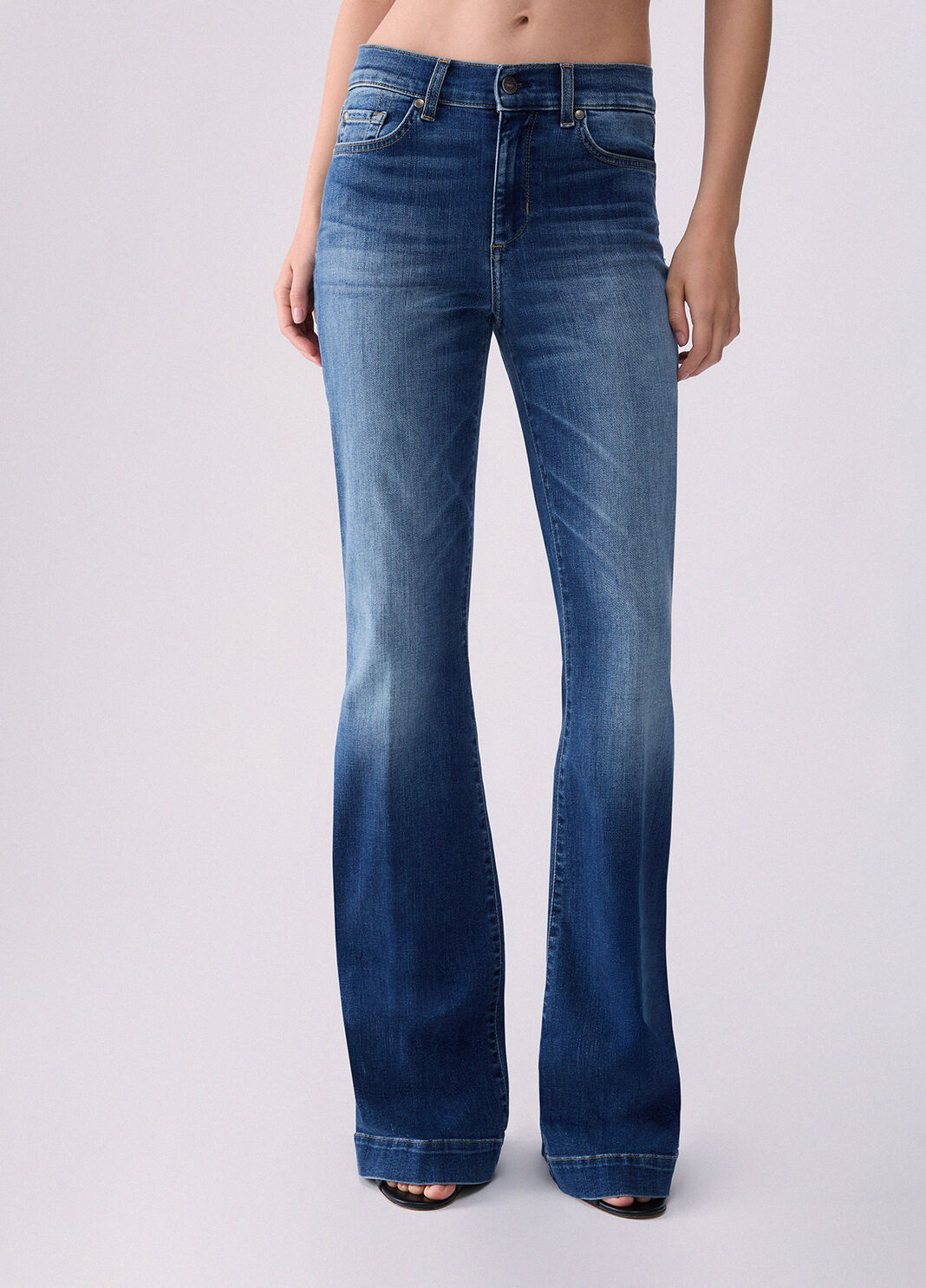 Flare jeans with rhinestones blue denim Liu Jo - large image number 0