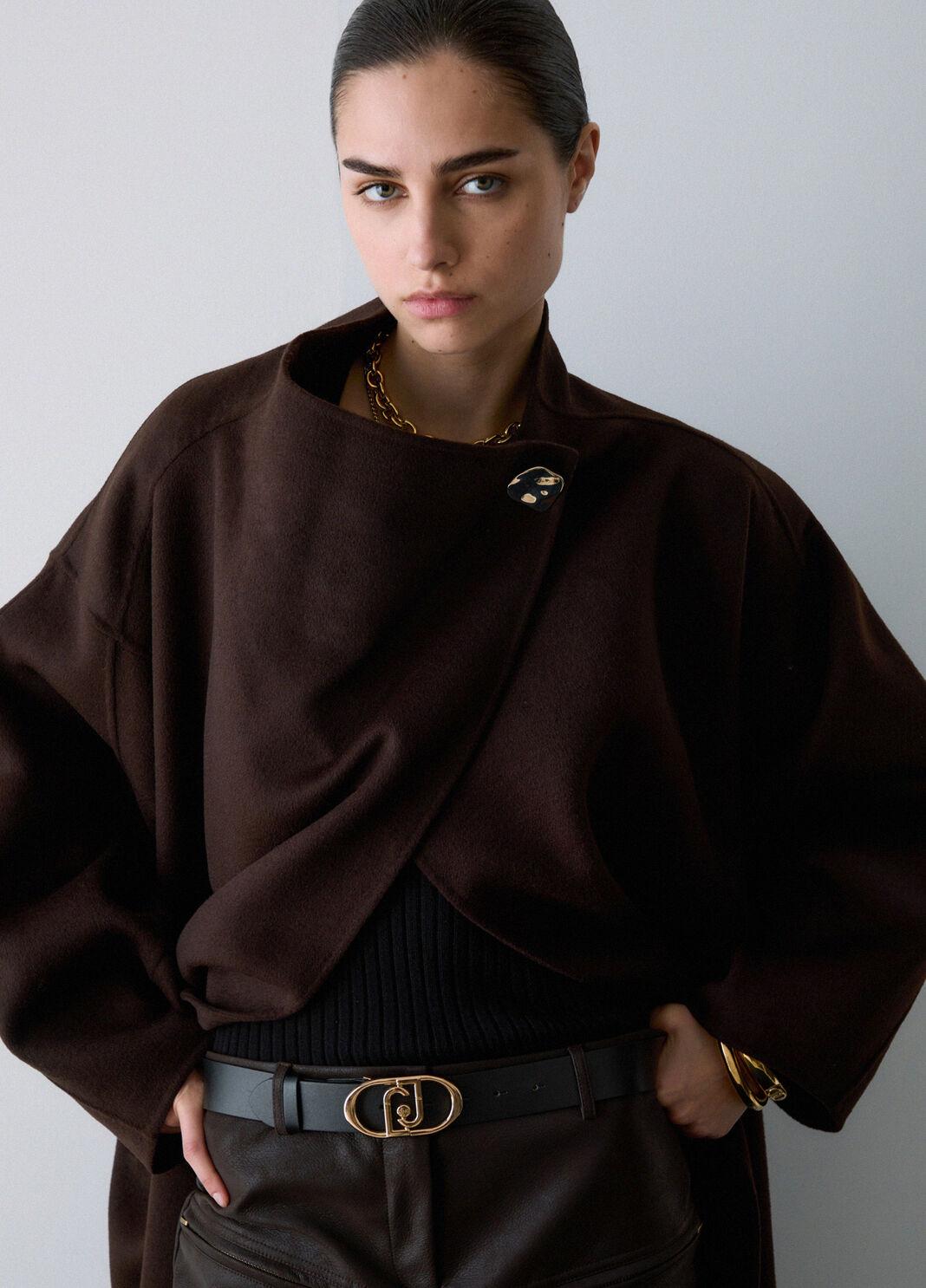 Oversized wool coat mocha Liu Jo - large image number 3