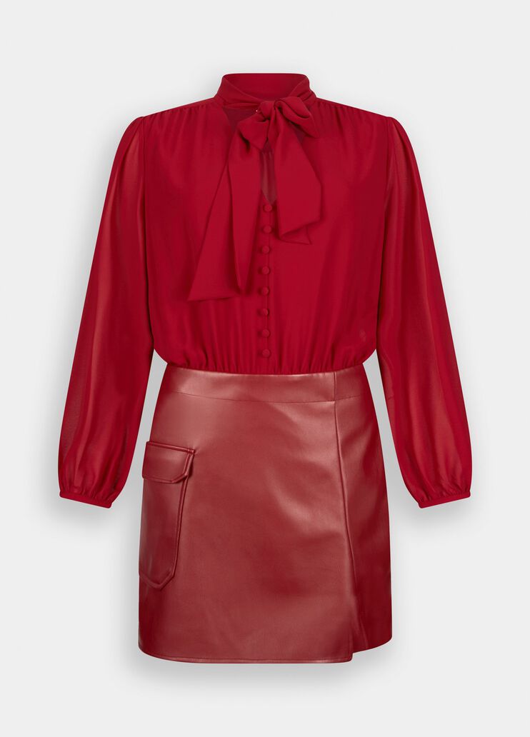 Short dress with bow detail red Liu Jo - large image number 6 Short dress with bow detail red Liu Jo - large image number 6