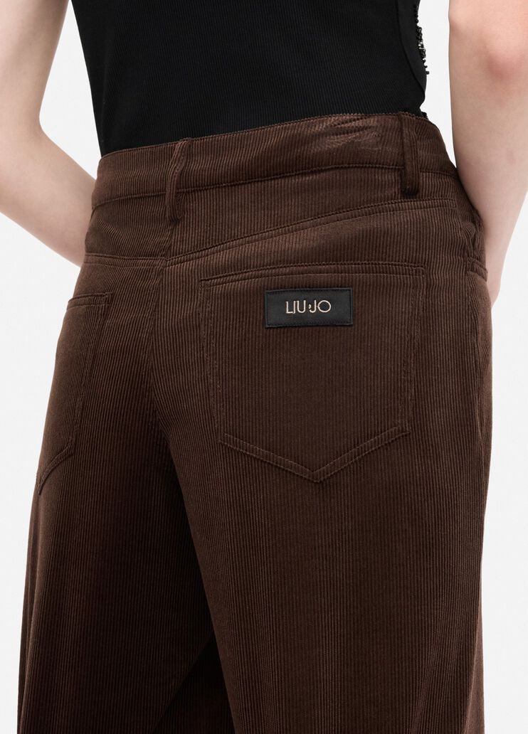 Velvet trousers chocolate Liu Jo - large image number 4 Velvet trousers chocolate Liu Jo - large image number 4