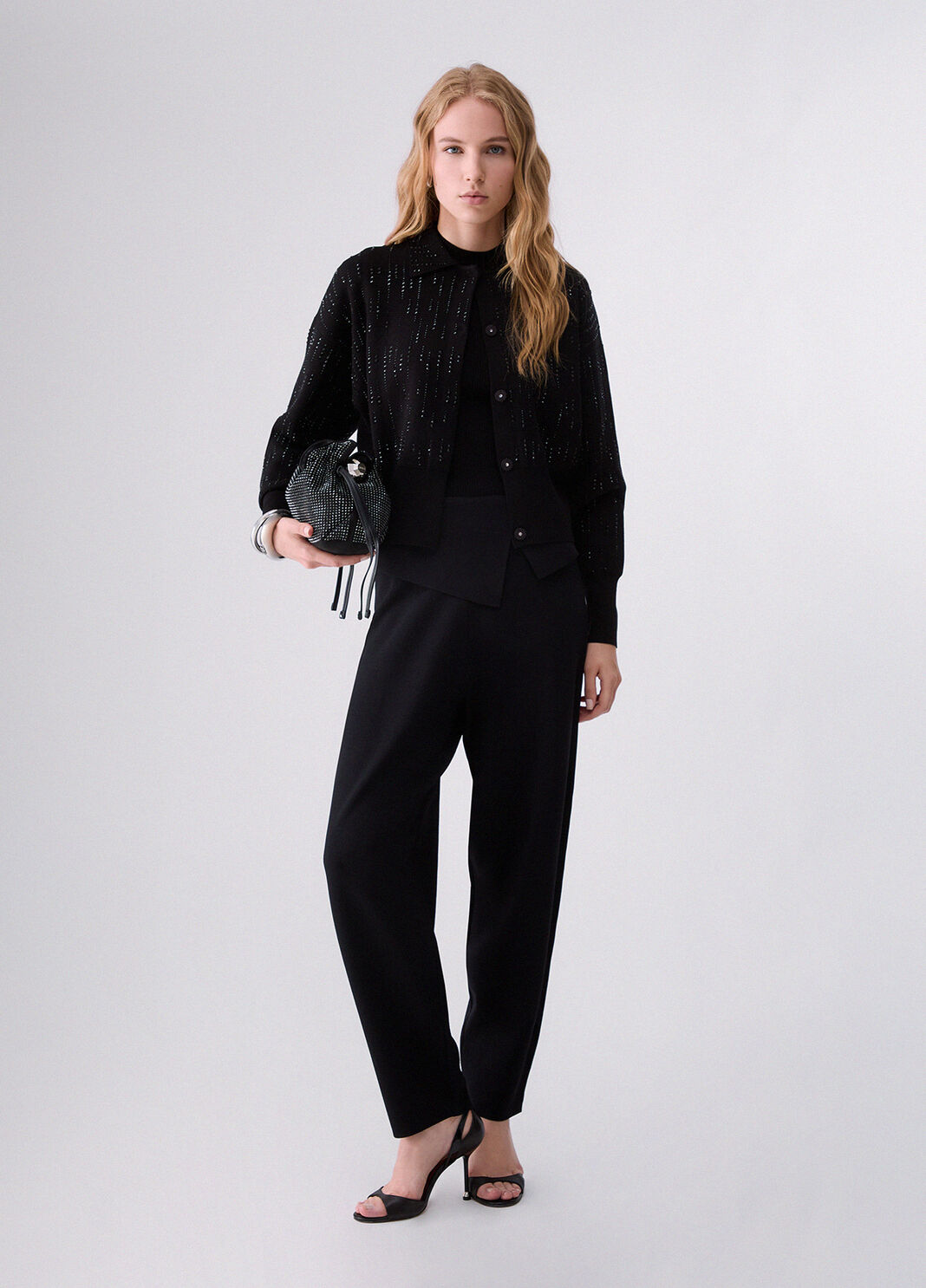 Giacca in maglia con strass nero/strass Liu Jo - large image number 5