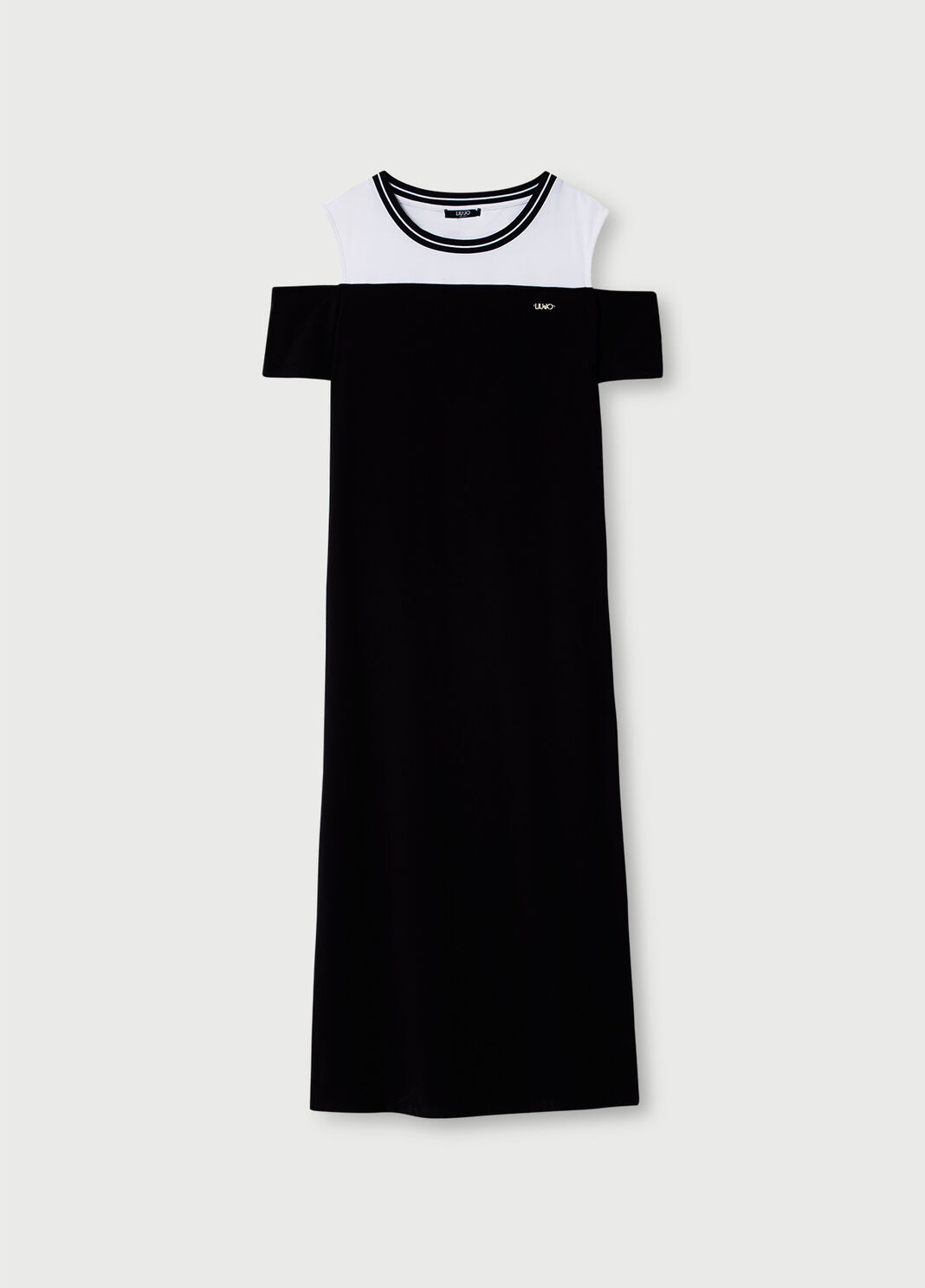 Midi dress with cut out Black/White Liu Jo - large image number 4