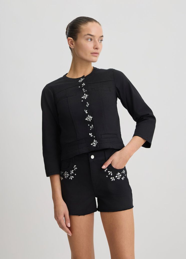Black jacket with rhinestones black/stones Liu Jo - large image number 0 Black jacket with rhinestones black/stones Liu Jo - large image number 0