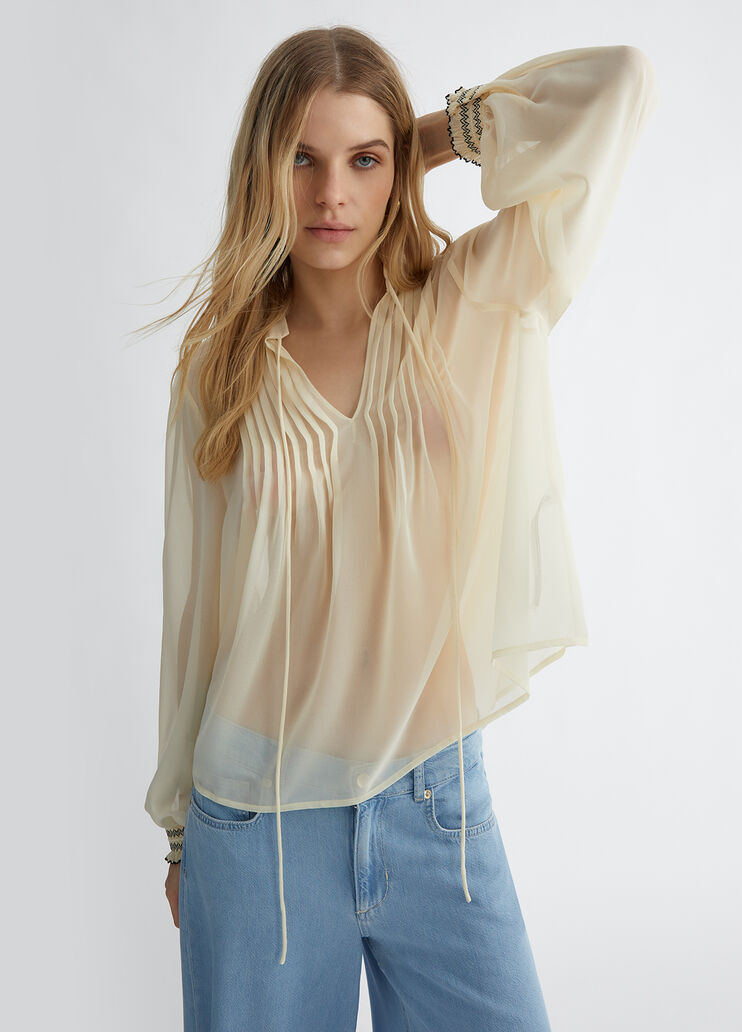 Bluse aus Georgette Farbe Beige | Liu Jo