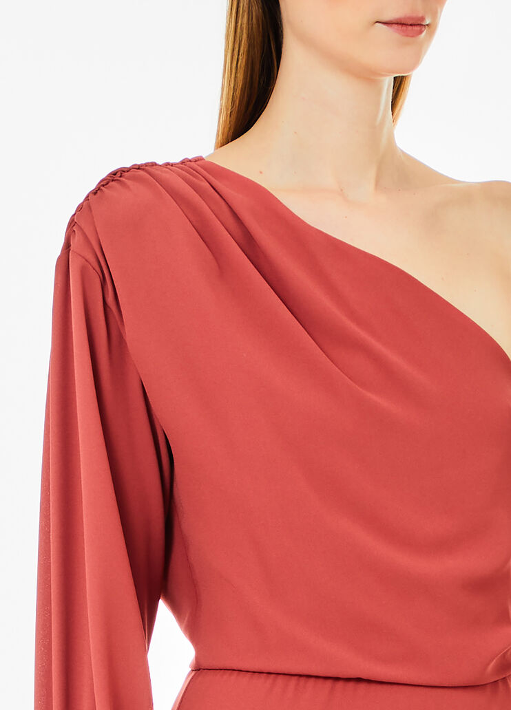 Robe asymétrique élégante marron Liu Jo - large image number 2