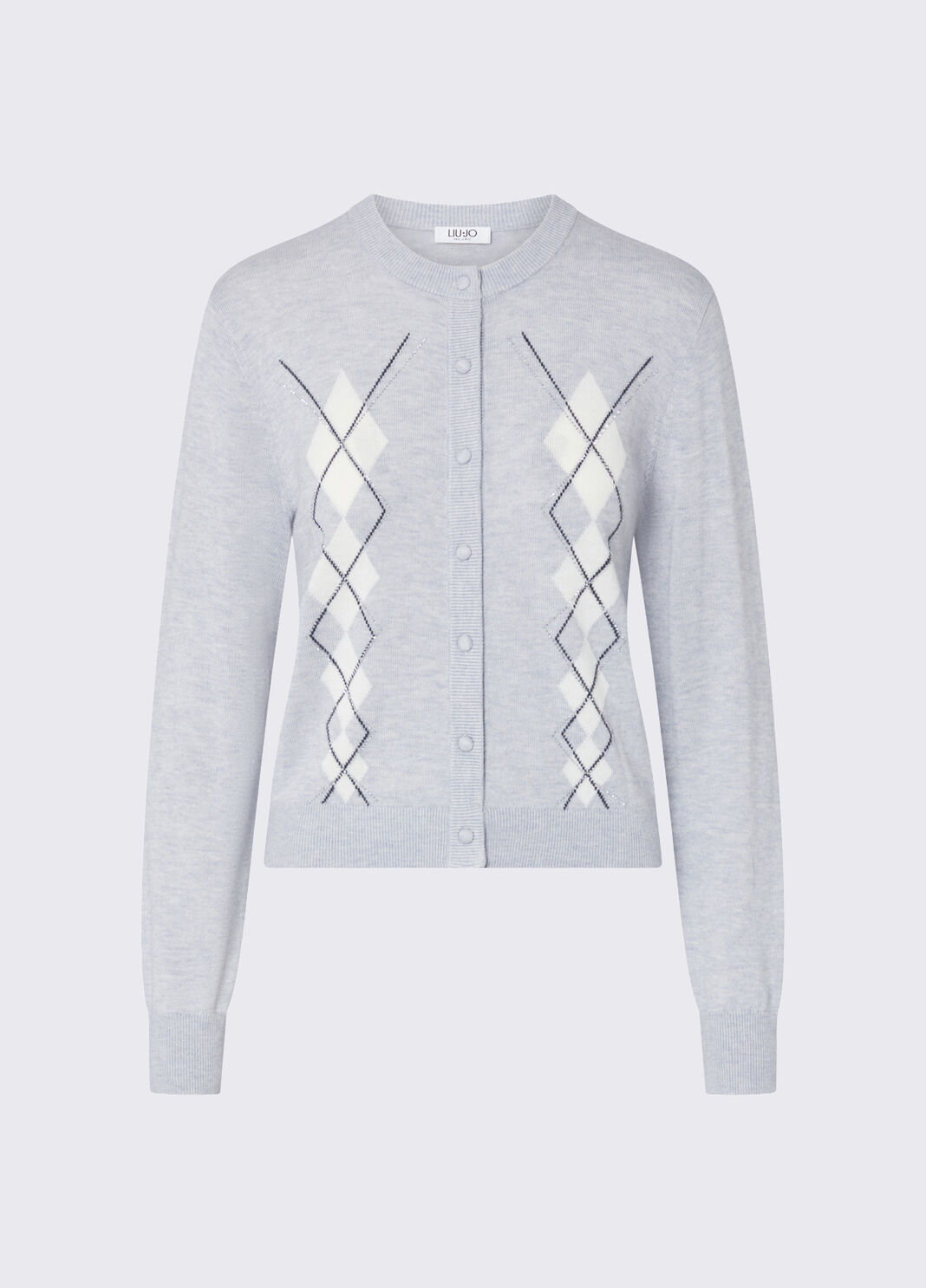 Wollcardigan mit Argyle-Muster Grau Liu Jo - large image number 6