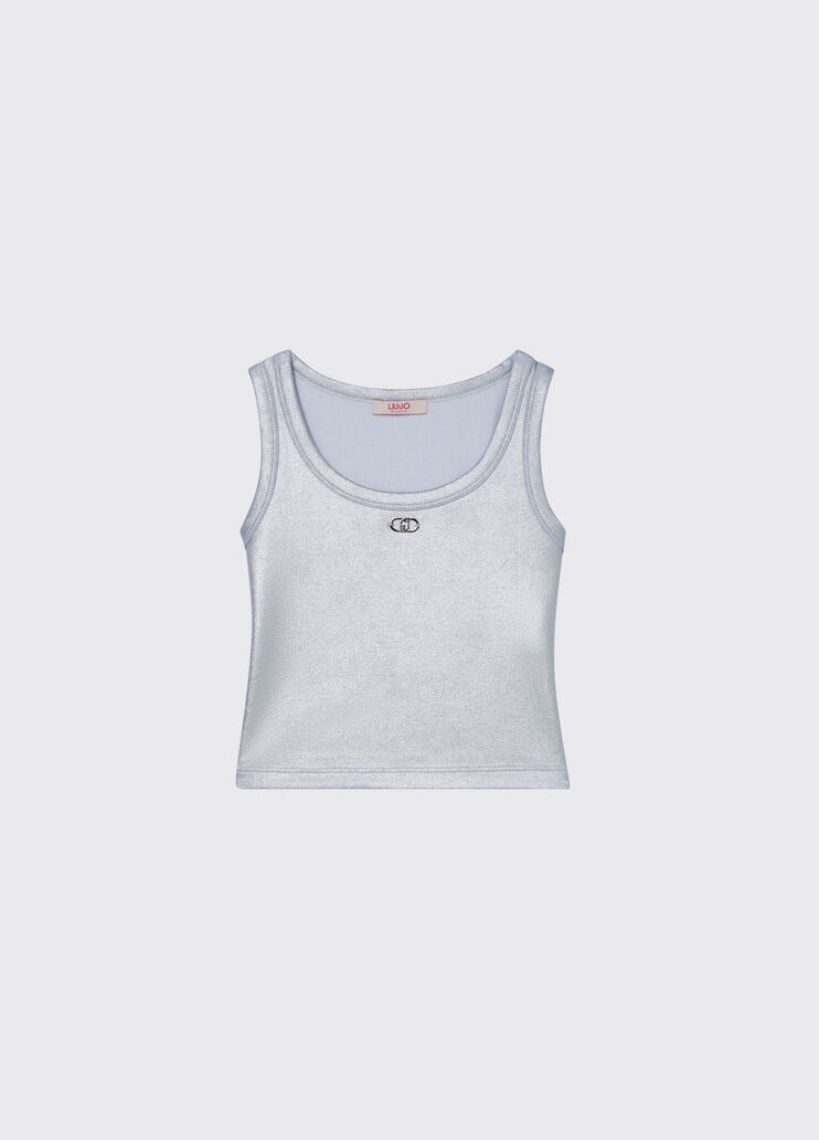 Top mit Metallic-Beschichtung silber Liu Jo - medium
