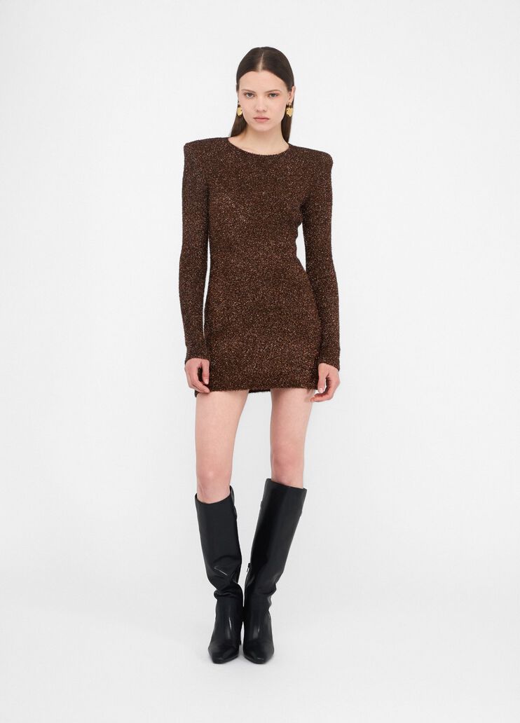 Knit dress with shoulder pads rust Liu Jo - large image number 5 Knit dress with shoulder pads rust Liu Jo - large image number 5