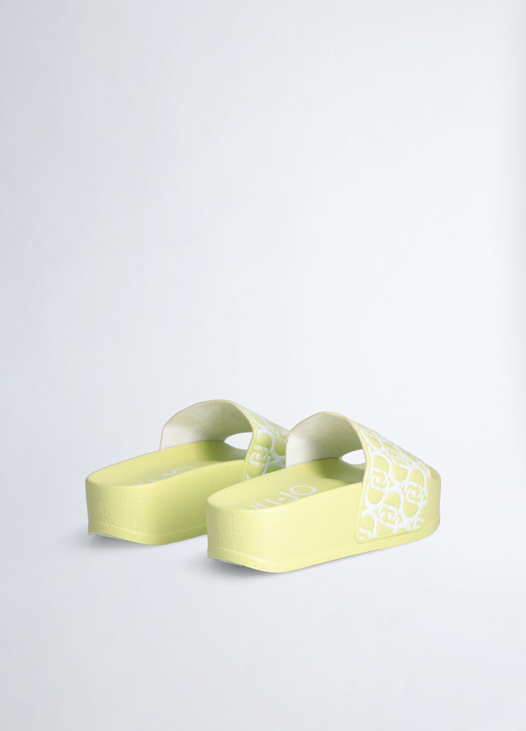 Plateau-Pantolette mit Monogramm-Print Farbe Gelb | Liu Jo