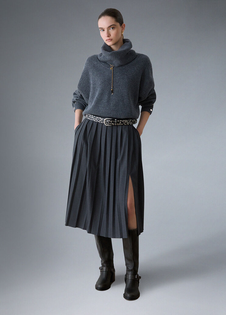 Pleated flannel skirt dark green Liu Jo - medium
