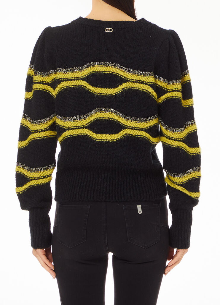Dicker Jacquard-Pullover aus Alpaka-Gemisch schwarz Liu Jo - medium Dicker Jacquard-Pullover aus Alpaka-Gemisch schwarz Liu Jo - medium
