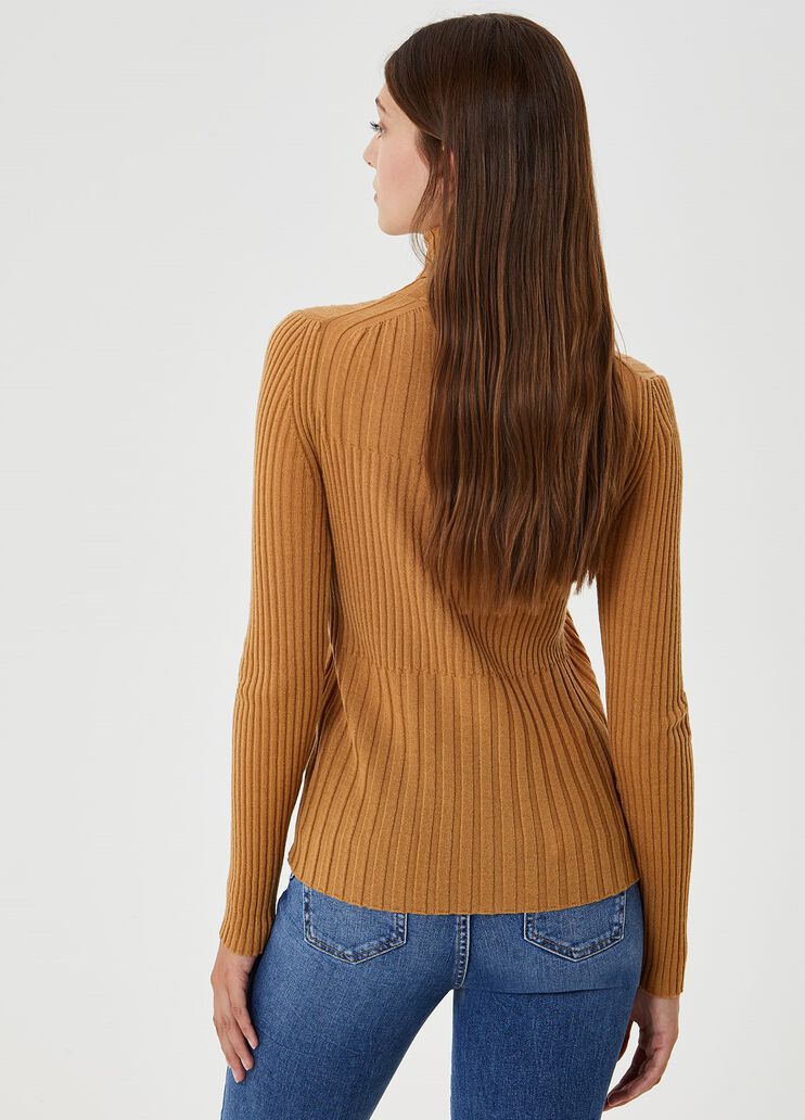 Ribbed turtleneck Brown Liu Jo - large image number 1 Ribbed turtleneck Brown Liu Jo - large image number 1