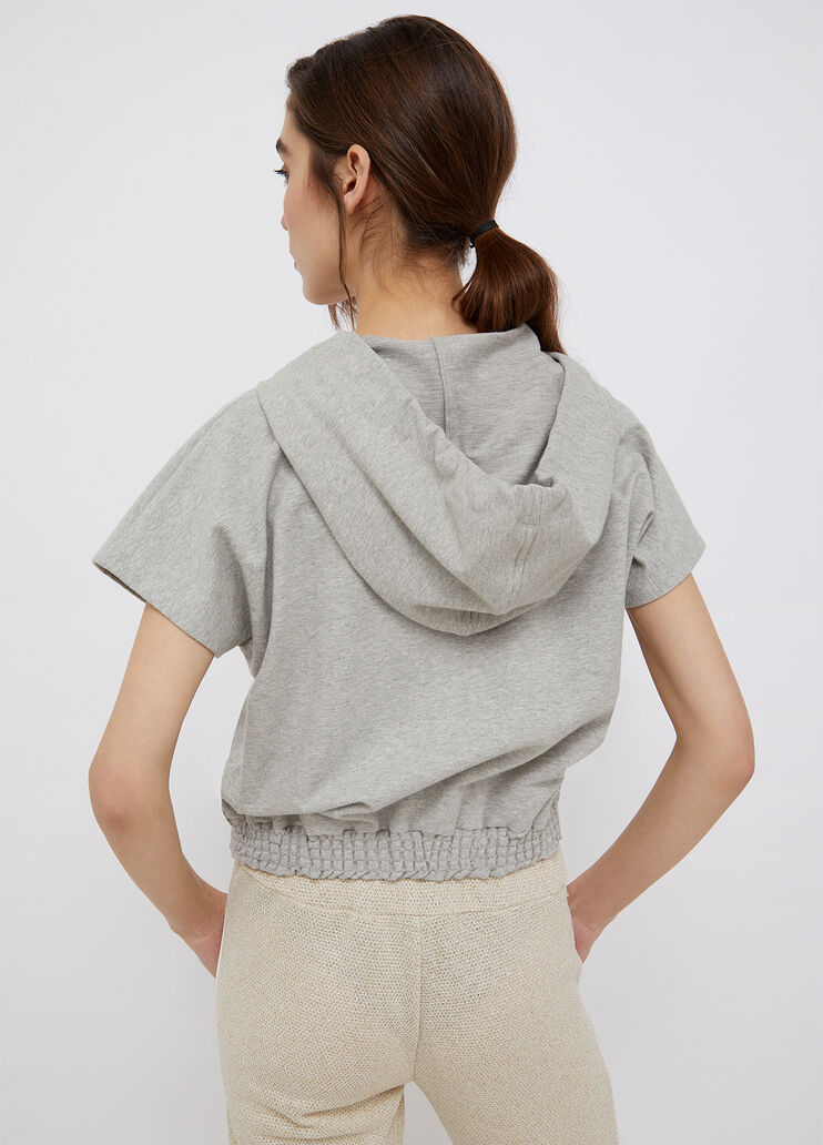 Экологичный жилет с капюшоном светло-серый Liu Jo - large image number 1