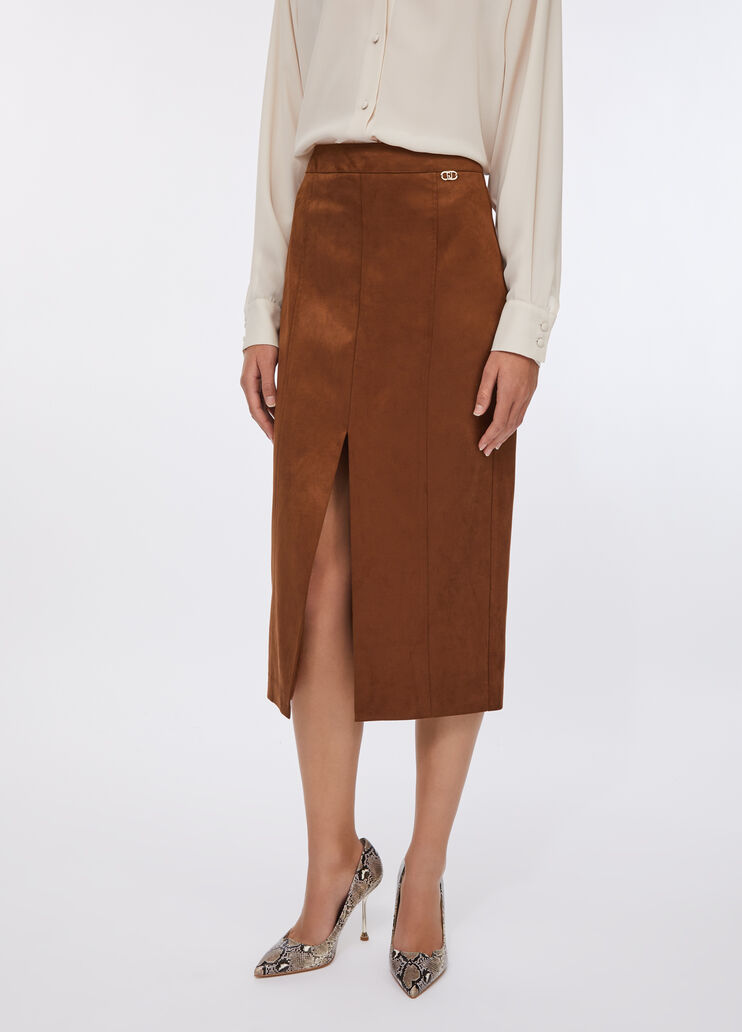 Midi skirt with slit caramel Liu Jo - medium Midi skirt with slit caramel Liu Jo - medium