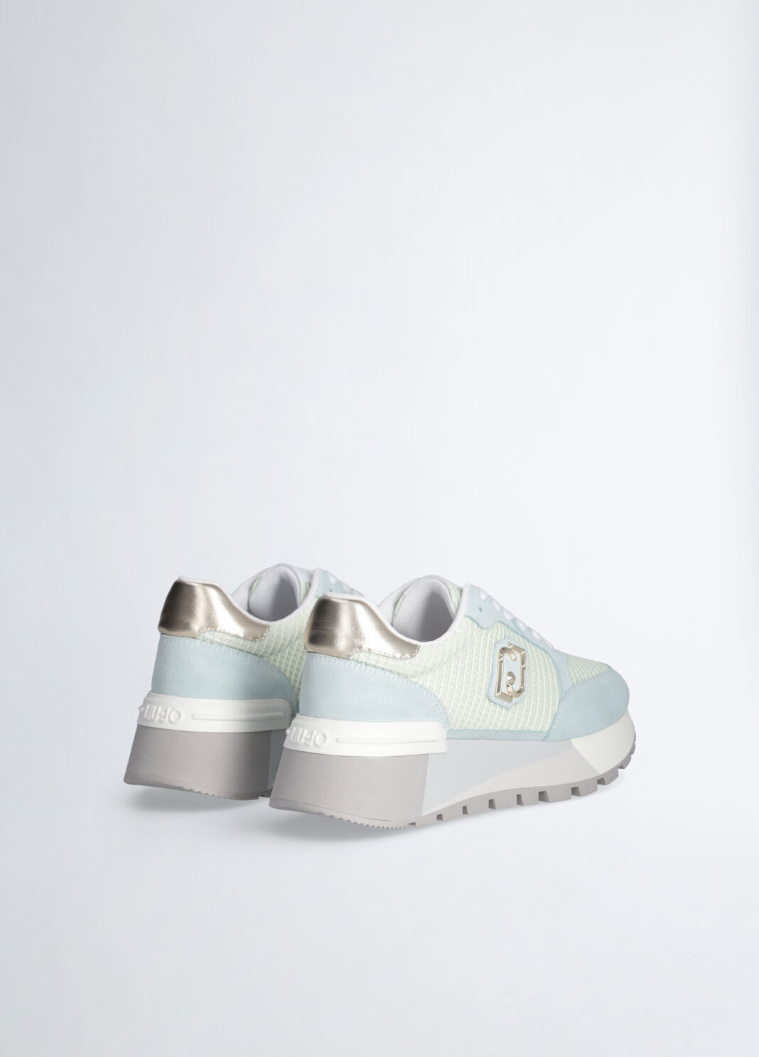  Suede and mesh platform sneakers green Liu Jo - large image number 3