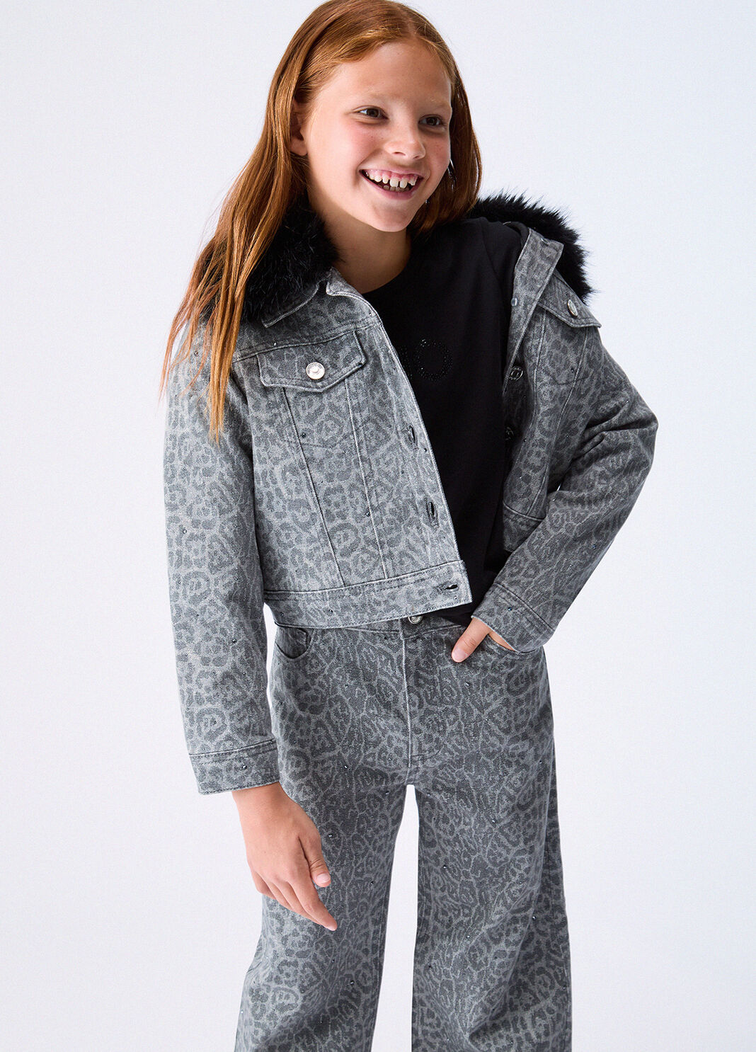 Animalier jacket with teddy collar animal print Liu Jo - large image number 1