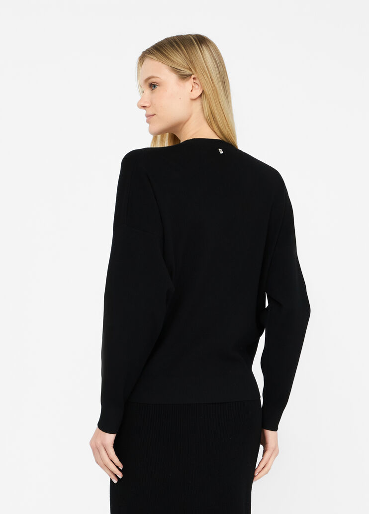 Pullover mit eingefassten Schmucksteinen Schwarz Liu Jo - large image number 1