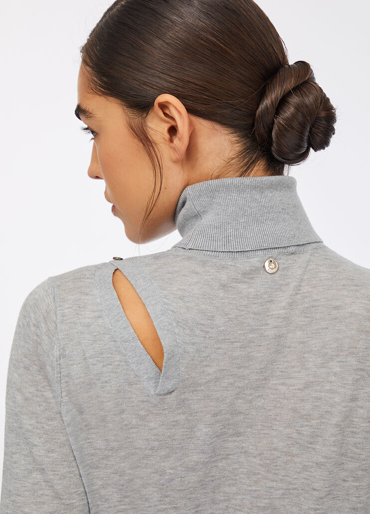 Rollkragenpullover aus Baumwolle und Cashmere Grau Liu Jo - large image number 4