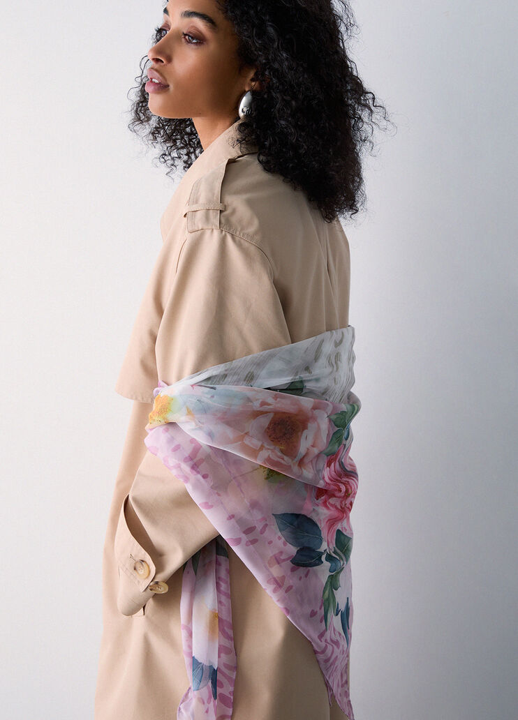 Foulard grande con peonie rosa Liu Jo - medium