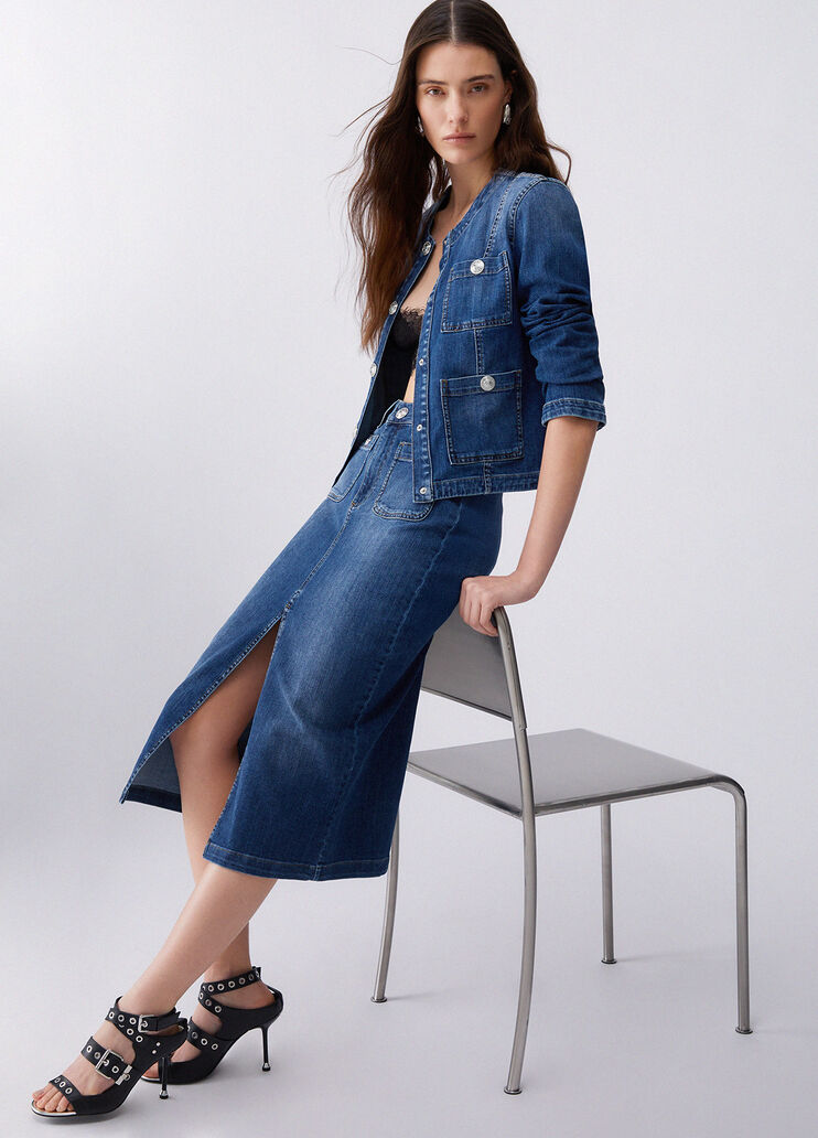 Denim midi skirt dark blue denim Liu Jo - medium