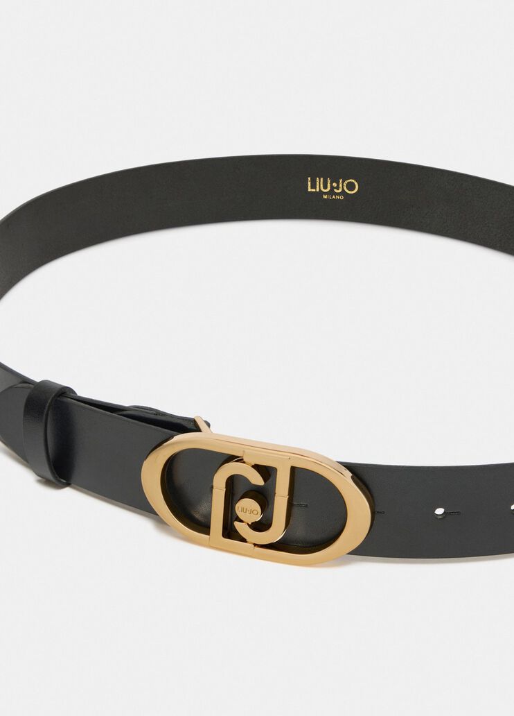 LaPuffy leather belt black/gold Liu Jo - large image number 3