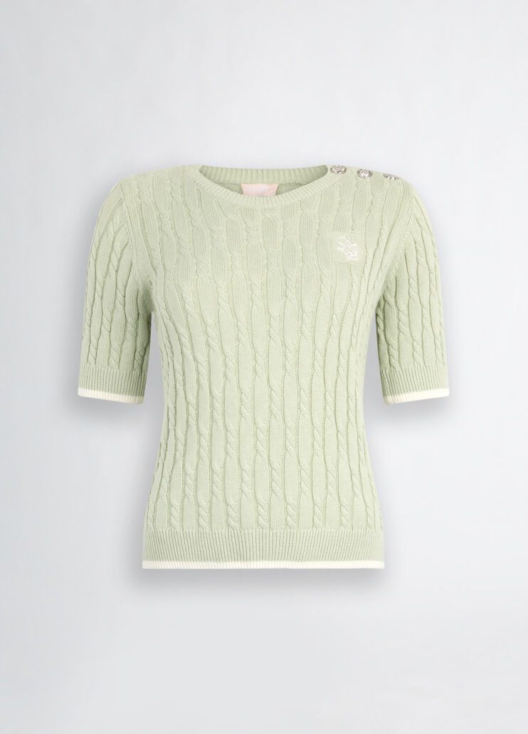 Knit T-shirt green Liu Jo - large image number 6 Knit T-shirt green Liu Jo - large image number 6