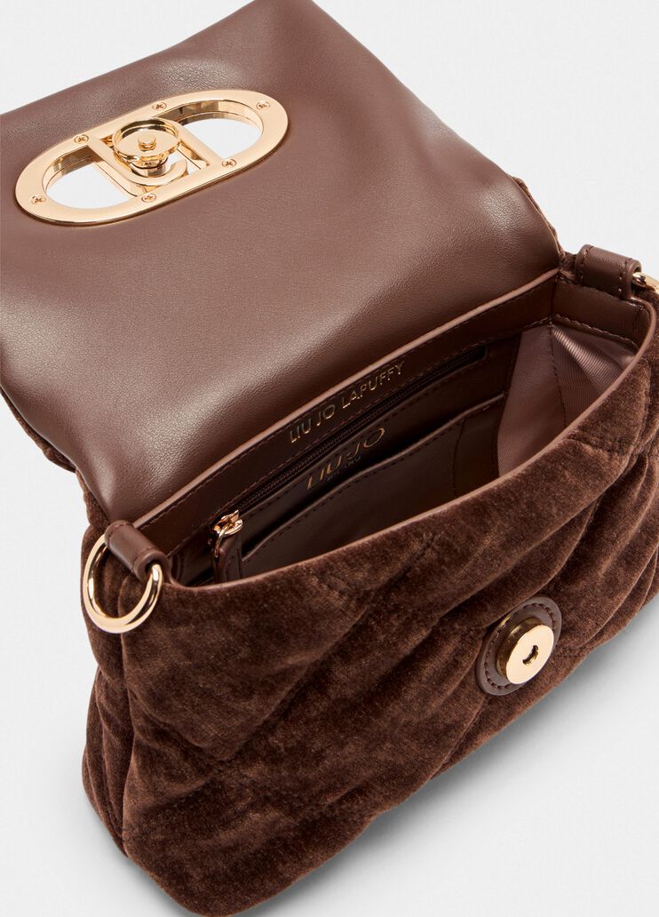 Sac petit format LaPuffy en velours marron foncé Liu Jo - large image number 6 Sac petit format LaPuffy en velours marron foncé Liu Jo - large image number 6