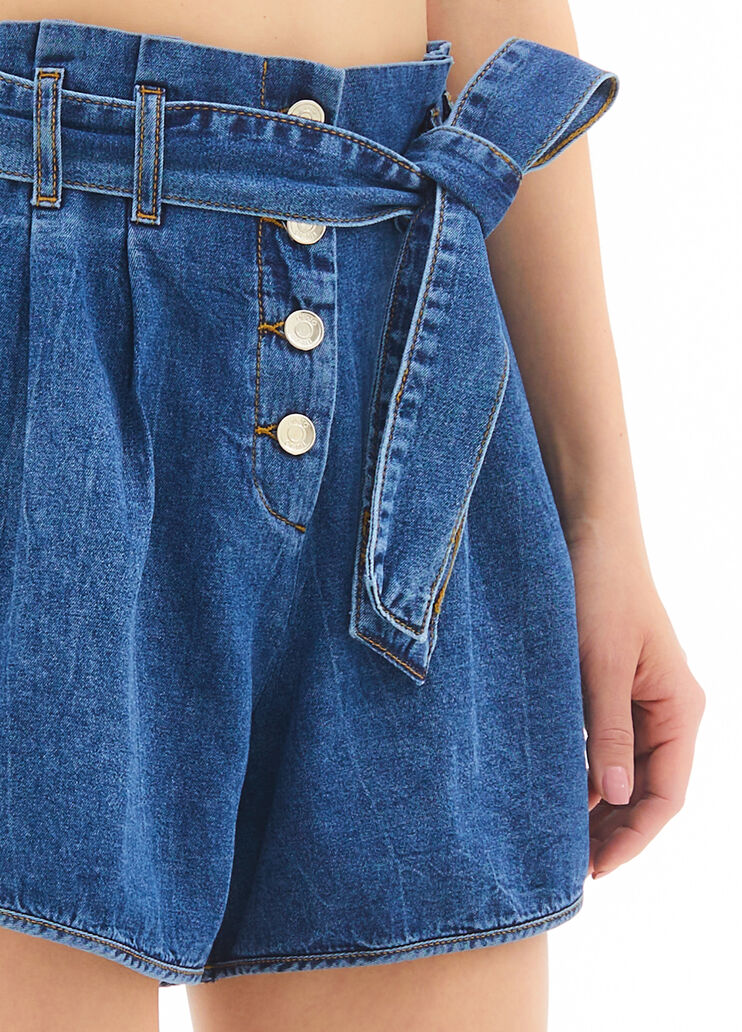 Short à papillon en denim léger denim bleu foncé Liu Jo - large image number 2 Short à papillon en denim léger denim bleu foncé Liu Jo - large image number 2