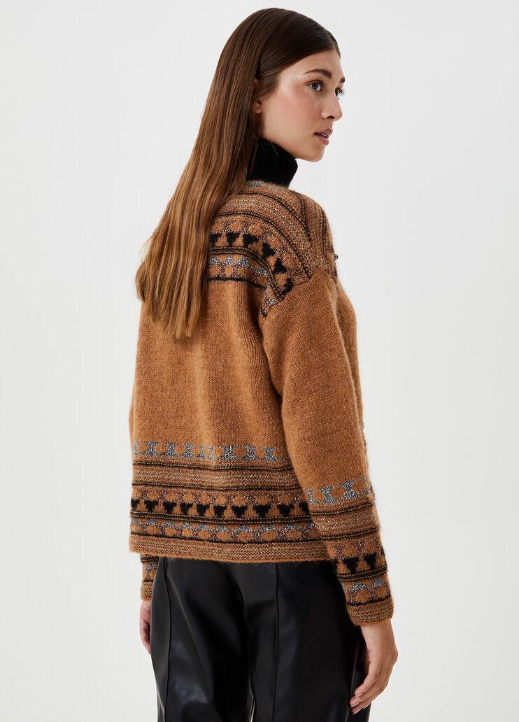 Jacquard turtleneck Camel Liu Jo - large image number 1