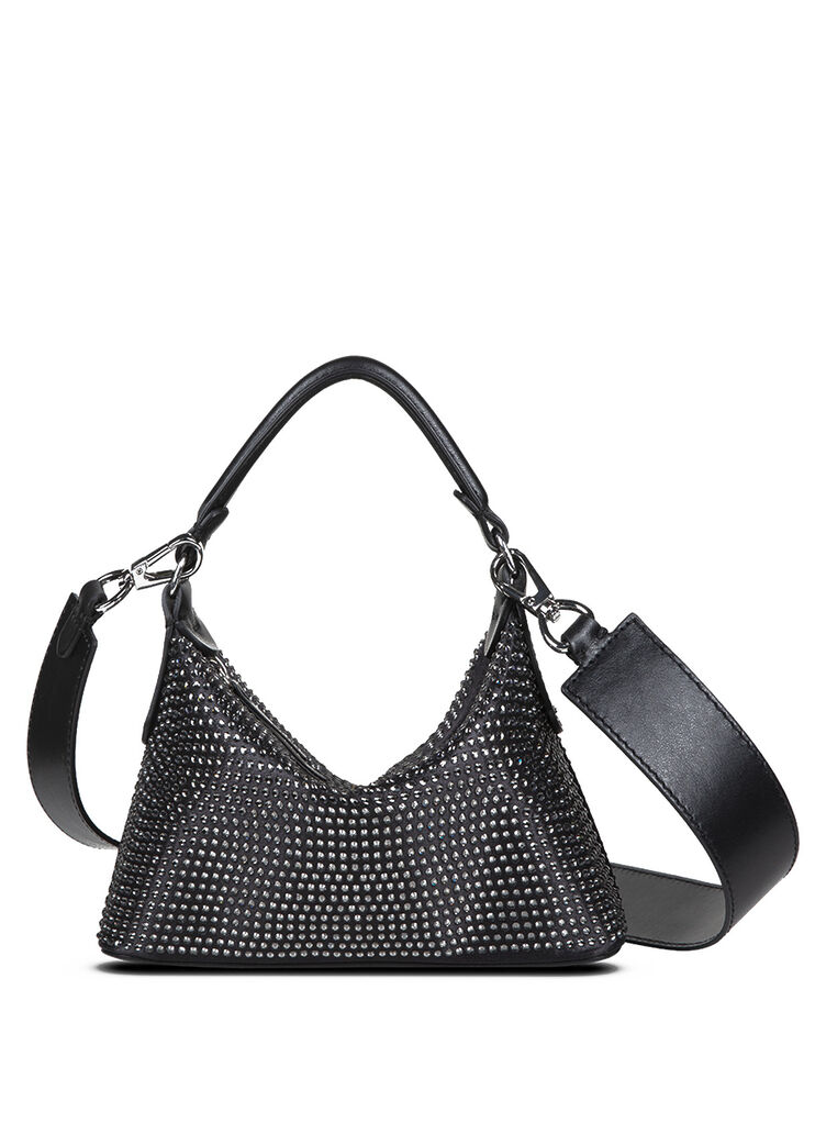 Mini hobo bag with rhinestones black Liu Jo - large image number 0