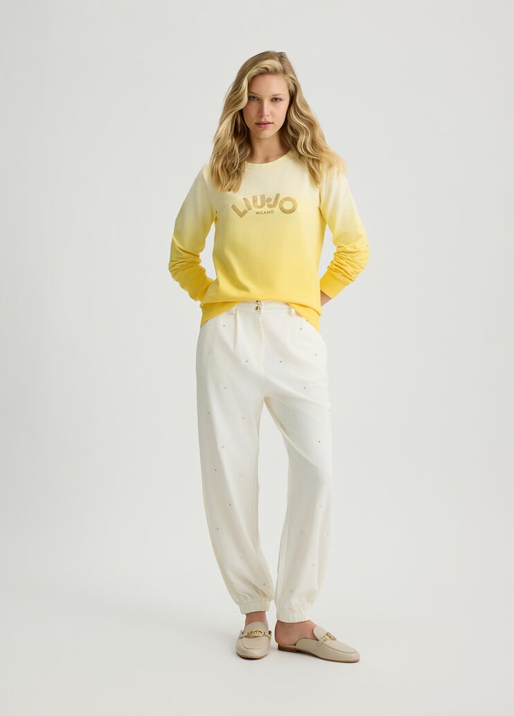 Sweatshirt with rhinestones yellow Liu Jo - medium Sweatshirt with rhinestones yellow Liu Jo - medium