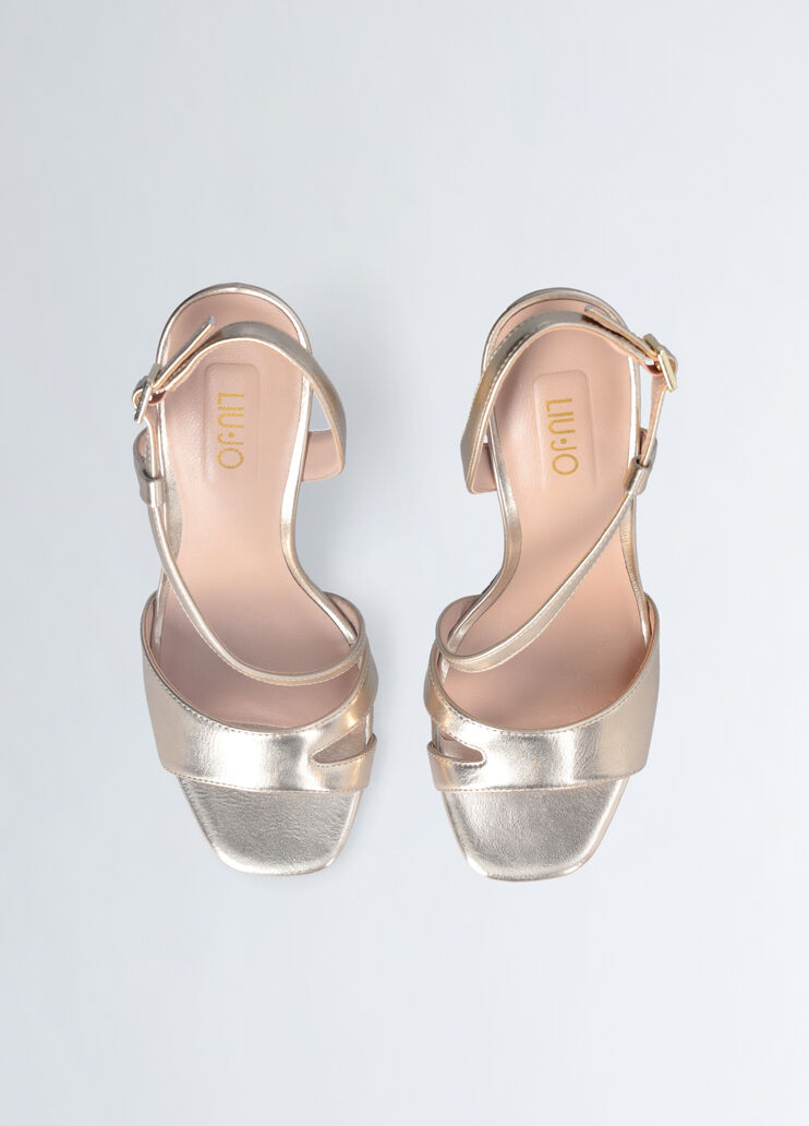 Sandals with branded heel gold-colour Liu Jo - large image number 4 Sandals with branded heel gold-colour Liu Jo - large image number 4
