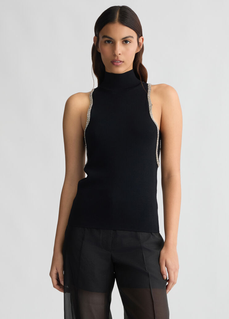 Knit top with rhinestones black Liu Jo - medium Knit top with rhinestones black Liu Jo - medium
