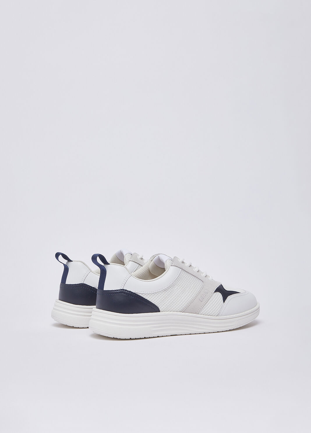 Sneakers en cuir et mesh blanc et bleu Liu Jo - large image number 3
