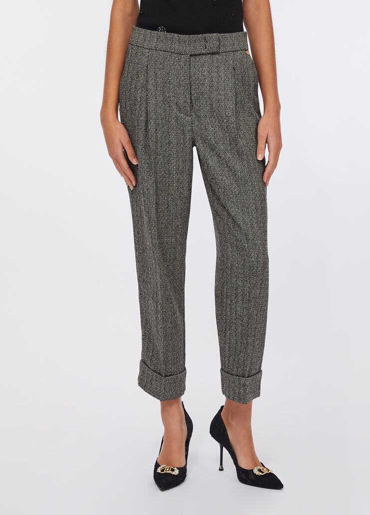 Cropped herringbone trousers herringbone grey Liu Jo - medium Cropped herringbone trousers herringbone grey Liu Jo - medium