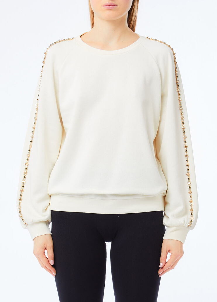 Liu Jo Better sweatshirt with gemstones milk white Liu Jo - medium