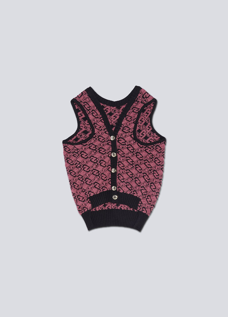 Liu Jo PETS wool and cashmere cardigan strawberry/black Liu Jo - large image number 0 Liu Jo PETS wool and cashmere cardigan strawberry/black Liu Jo - large image number 0