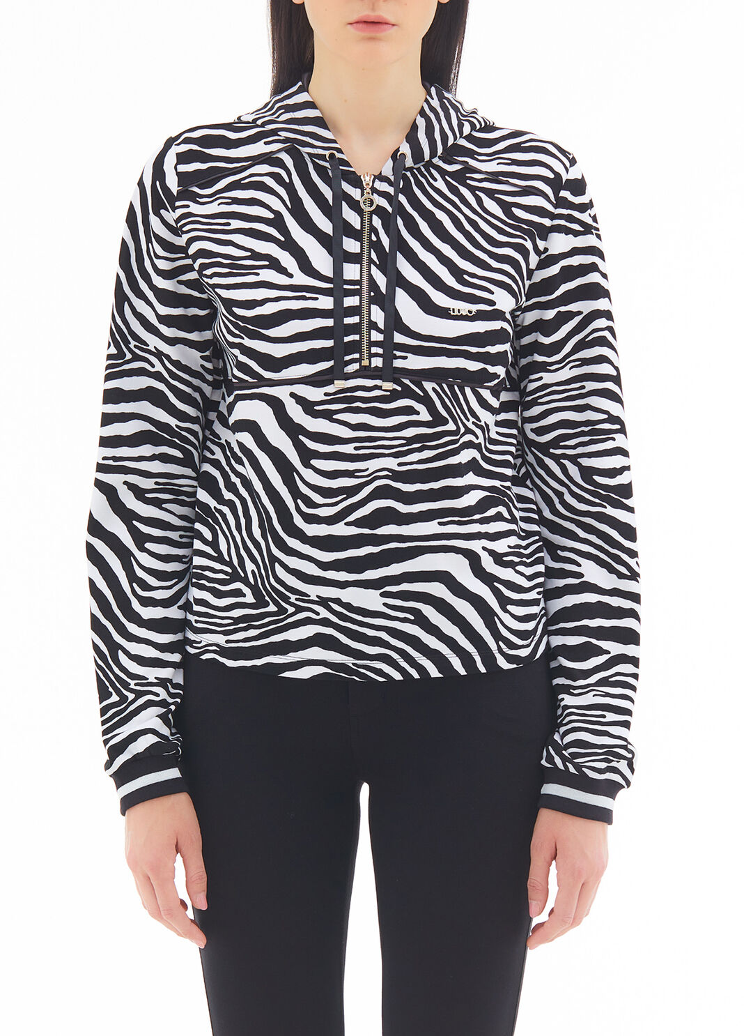 Sudadera con capucha y motivo de cebra cebra negro/blanco Liu Jo - large image number 0