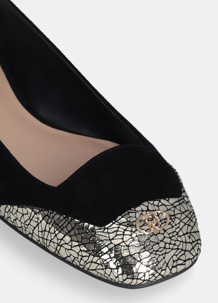 Ballerine in suede con dettaglio crackle nero Liu Jo - medium Ballerine in suede con dettaglio crackle nero Liu Jo - medium