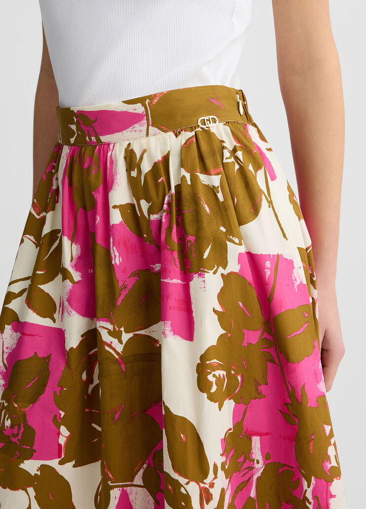 Poplin midi skirt floral Liu Jo - large image number 2 Poplin midi skirt floral Liu Jo - large image number 2