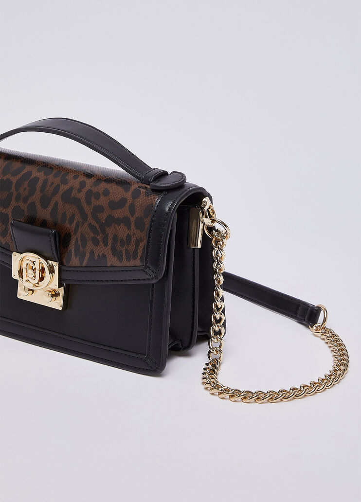 Kleine Umh&auml;ngetasche mit Animal-Print Schwarz Animal-Print Liu Jo - medium