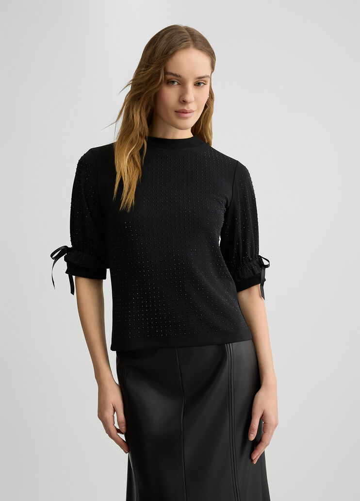 T-shirt with rhinestones black Liu Jo - medium T-shirt with rhinestones black Liu Jo - medium