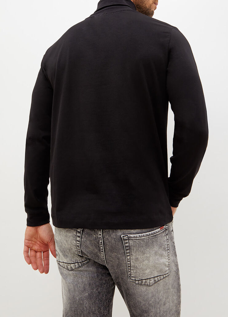 Pull &agrave; col roul&eacute; en coton noir Liu Jo - large image number 1