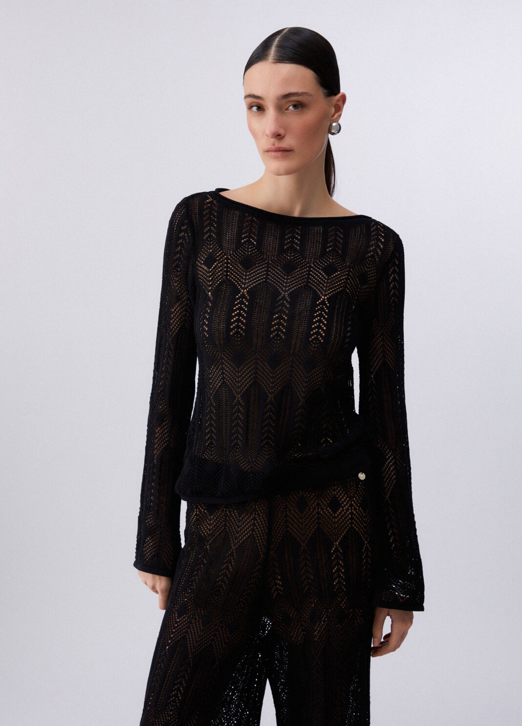 Openwork jumper black Liu Jo - large image number 0