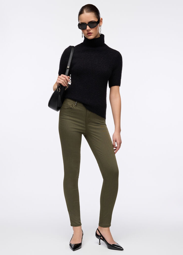Skinny trousers with gemstones khaki green Liu Jo - medium
