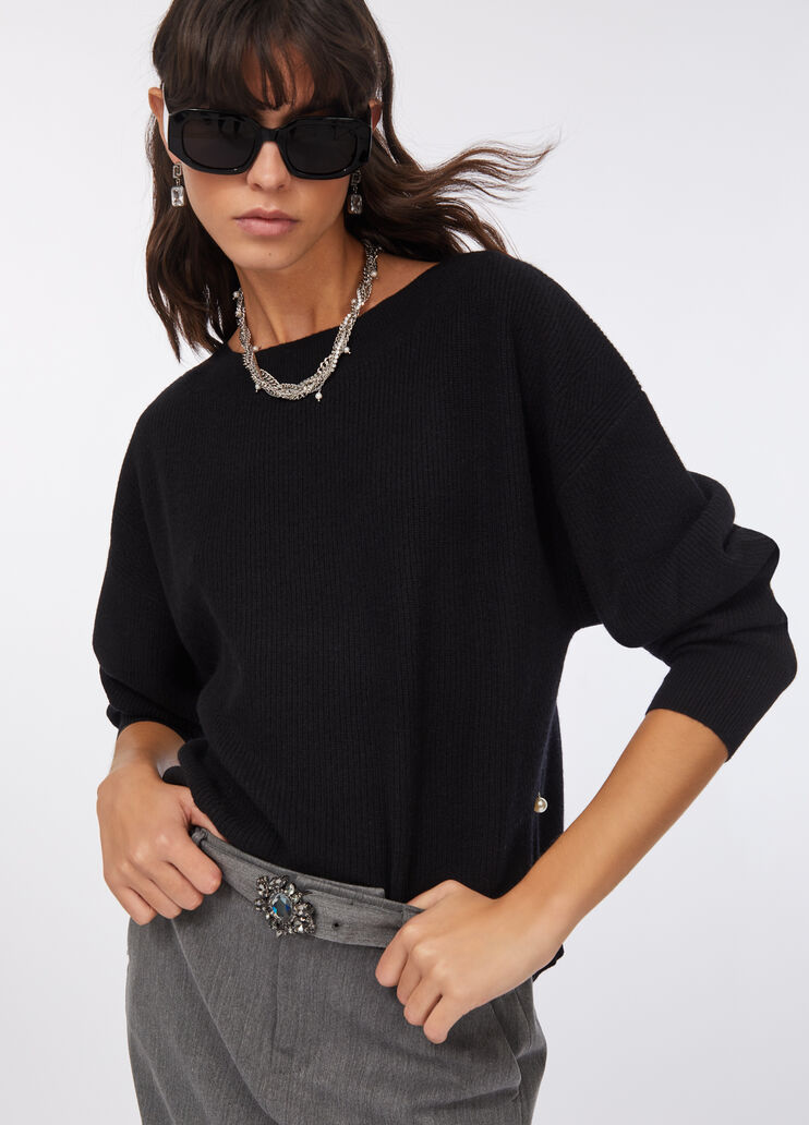 Wool and cashmere sweater black Liu Jo - medium