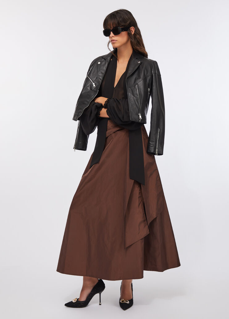Jupe longue en taffetas marron foncé Liu Jo - medium