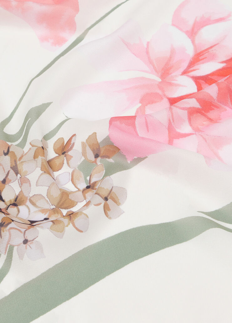 White foulard with flowers coral Liu Jo - large image number 4 White foulard with flowers coral Liu Jo - large image number 4